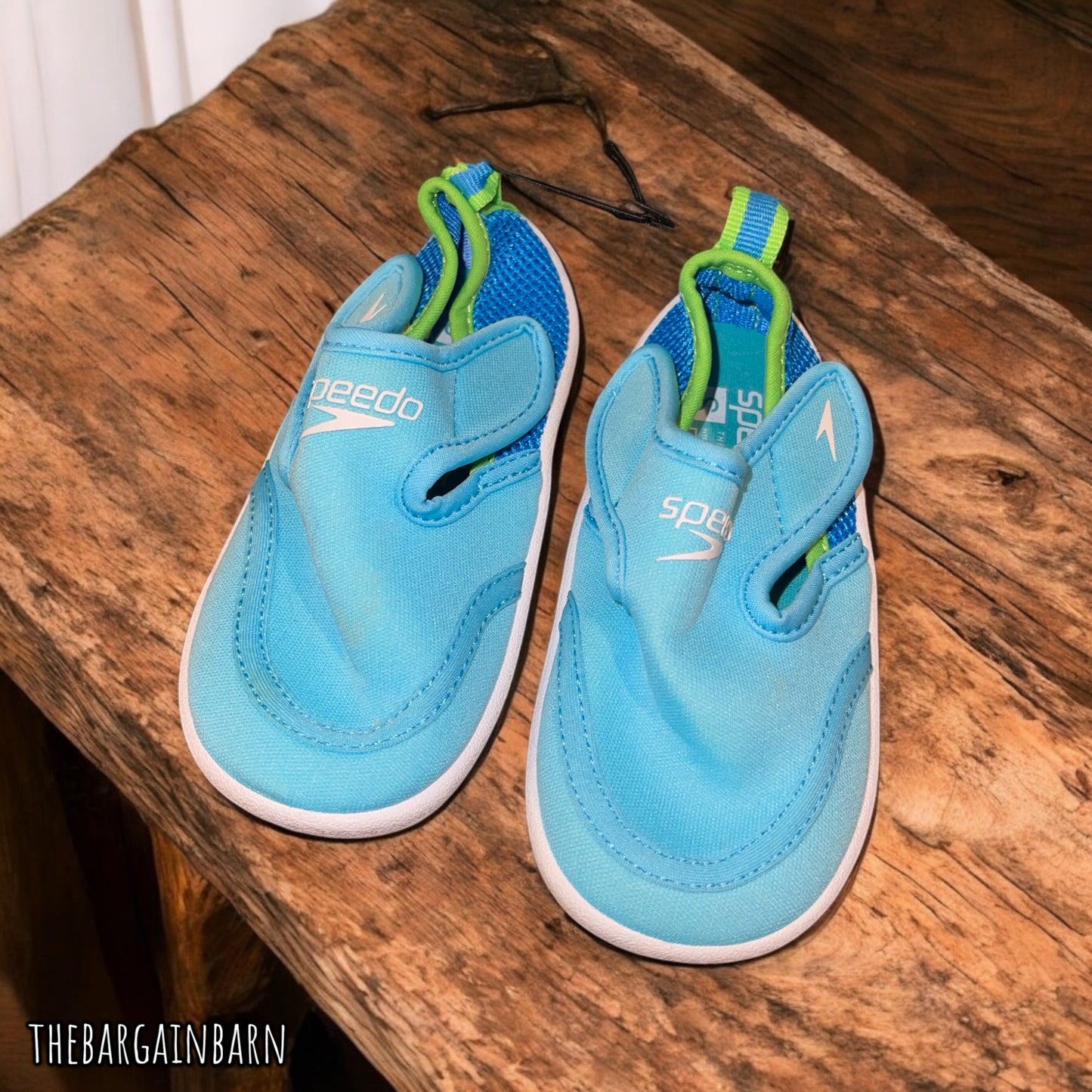 Speedo NWT Kids Blue & Green Unisex Hybrid Swim Water Shoes (5C-6C)